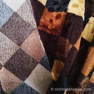 Tissu africain de calicot de polyester bon marché en gros de velours de chaîne africaine